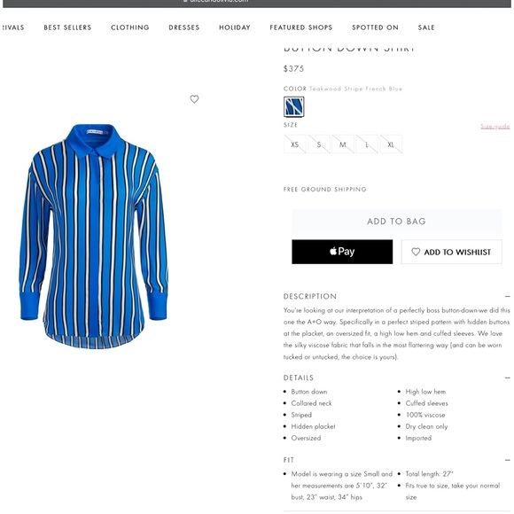 Alice + Olivia Dimitra Oversized High Low Button Down Shirt - Picture 3 of 16